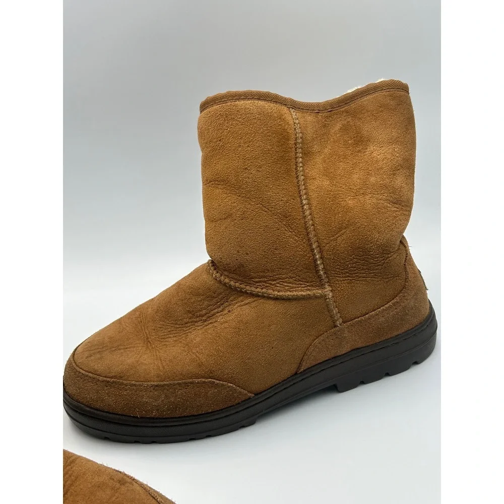 UGG Australia Ultra Short Womens 9 Chestnut Tan Sheepskin Boots Made in NZ 5225